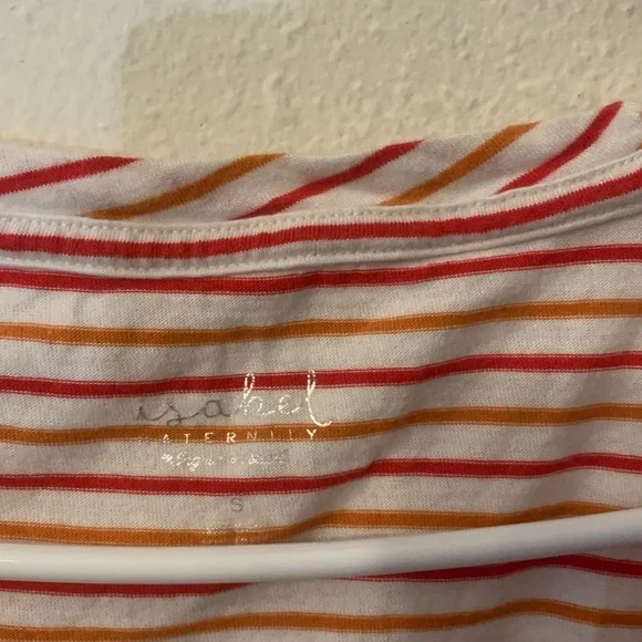 Isabel Maternity by Ingrid & Isabel Cream and White Fitted‎ Long Sleeve Tee - Picture 2 of 4